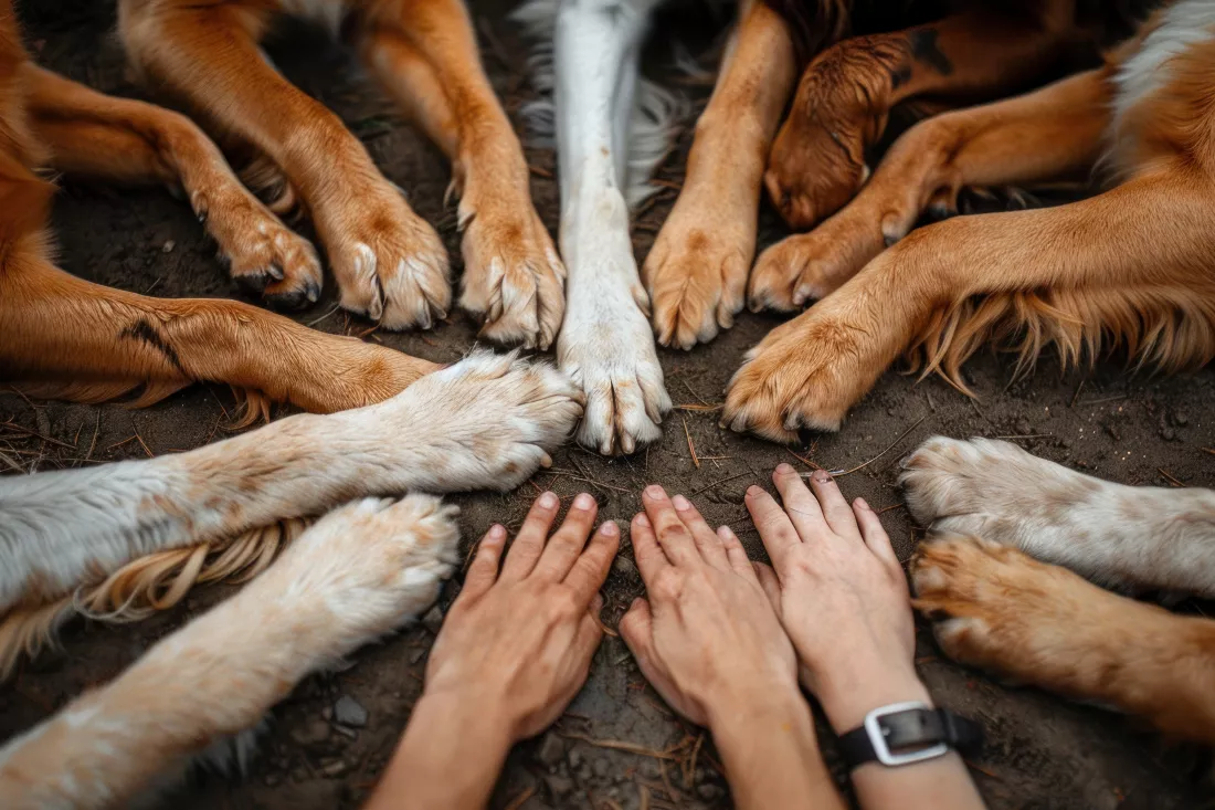 photo-paws-several-dogs-center-symbolizing-teamwork
